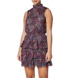 Laundry by Shelli Segal Tiered Ruffle Dress in Blissful Paisle size 0 NWT
